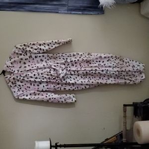 Justice cat onesie with pink hearts, size 8